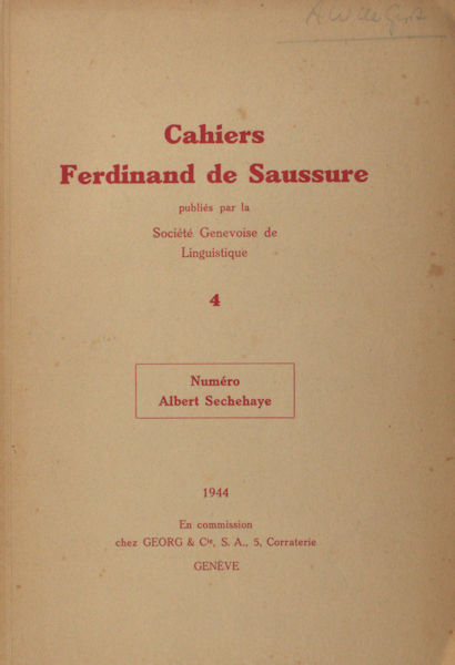 Cahiers Ferdinand de Saussure 4.