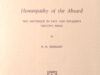 Ostaijen, Paul van - Beekman, E.M. Homeopathy of the Abdsurd. The grotesque in Paul van Ostaijen's creative prose.