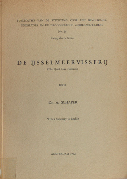 Schaper, A. De IJsselmeervisserij.