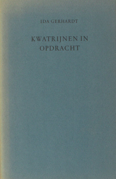 Gerhardt, Ida. Kwatrijnen in opdracht.