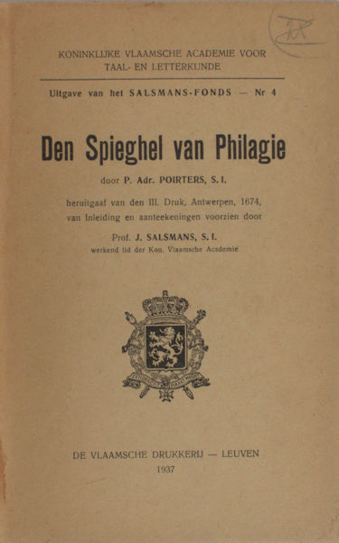 Poirters, P. Adr. Den Spieghel van Philagie.