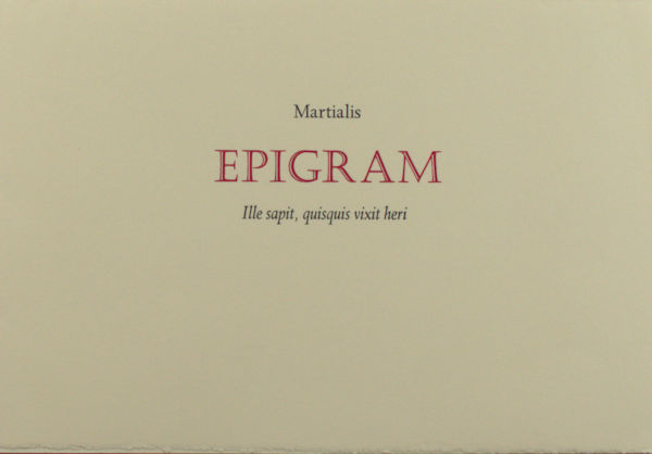 Martialis (Anno Lampe - vertaling). Epigram.