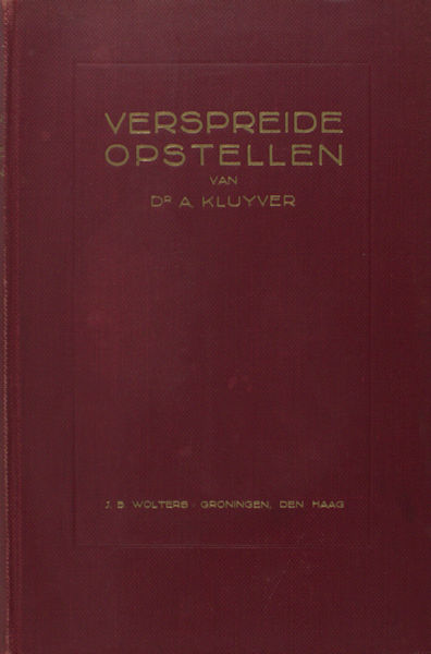 Kluyver, A. Verspreide opstellen.