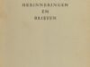 Slauerhoff - Terborgh, F.C. Slauerhoff. Herinneringen en brieven.