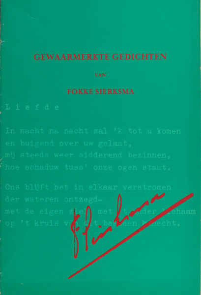 Sierksma, Fokke. Gewaarmerkte gedichten.