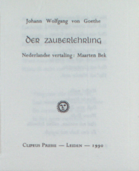 Goethe, Johann Wolfgang von. Der Zauberlehrling.