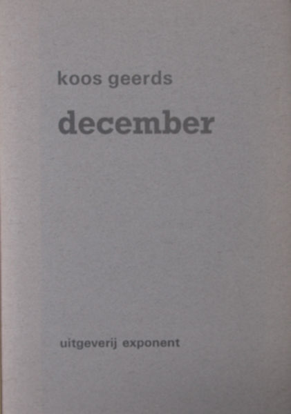 Geerds, Koos. December.