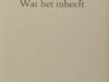 Schaalma, Albert. Wat het inheeft.