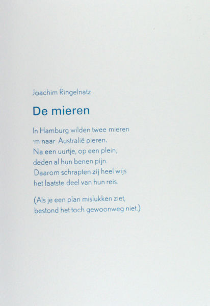 Ringelnatz, Joachim. De mieren.