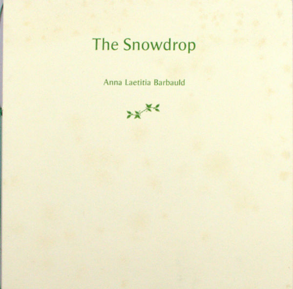 Barbauld, Anna Laetitia. The snowdrop.