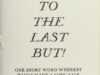Crombie, John. To the last but... In celebration of one short word whereby hangs a long tale.