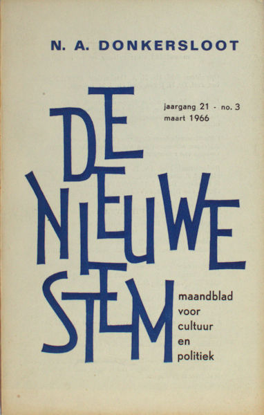 Donkersloot - Vriesland Victor E. van e.a. De Nieuwe Stem. Speciaalnummer herdenkingsnummer Donkersloot.