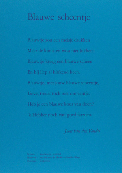 Vondel, Joost van den. Blauwe scheentje.