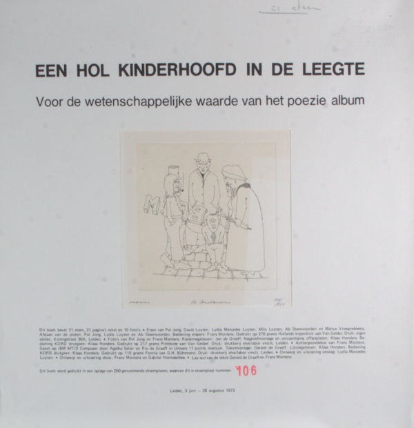 Montens, Frans e.v.a. Een hol kinderhoofd in de leegte. Voor de wetenschappelijke waarde van het poezie album.