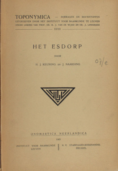 Keuning, H.J. & J. Naarding. Het esdorp.