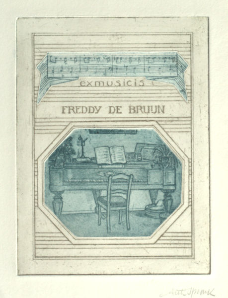 Spronk, Ank. Exlibris voor Freddy de Bruin.