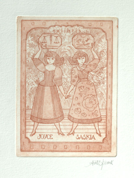 Spronk, Ank. Exlibris voor Joyce Saskia.
