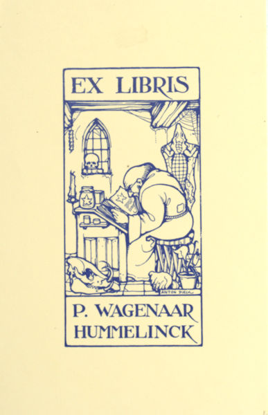 Pieck, Anton. Exlibris voor P. Wagenaar Hummelinck.