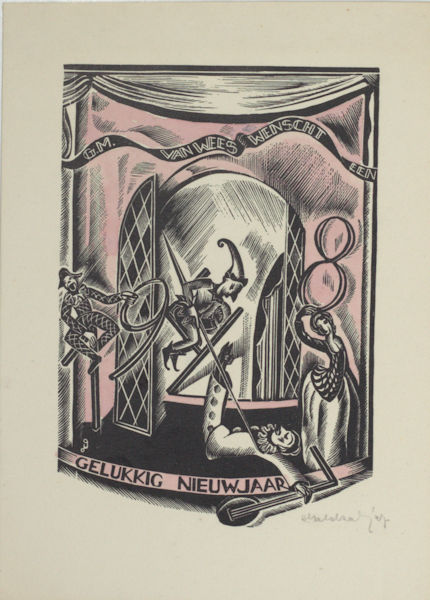 Geldzahler, Dora. Nieuwjaarswens G.M. van Wees.