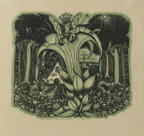 Cluytmans, Germaine. Exlibris voor Pierre de Cort.