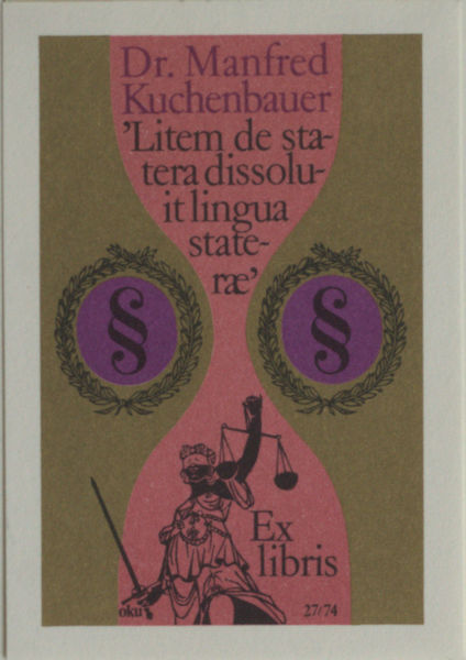 Kuchenbauer, Otto. Exlibris voor Dr. Manfred Kuchenbauer.