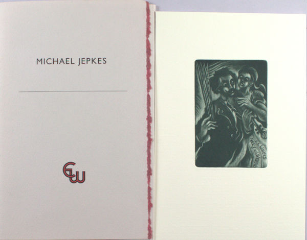 Jepkes. Michael. Michael Jepkes: Drie etsen en zes mezzotinten exlibris van de platen gedrukt.
