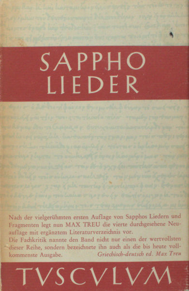 Sappho. Lieder. Griechisch und deutsch herausgegeben von Max Treu.