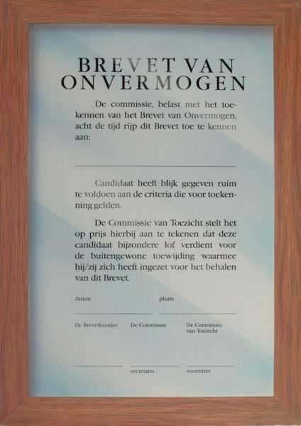 Prikkels Redactie. Brevet van onvermogen.