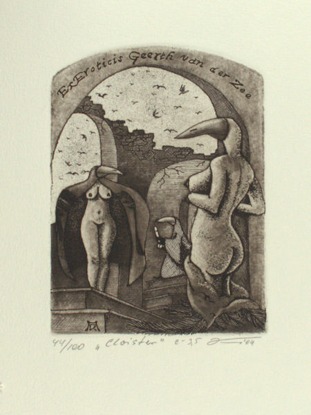 Kens, Andriy. Exlibris voor Geerth van der Zee 'Cloister'.