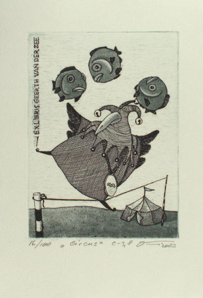 Kens, Andriy. Exlibris voor Geerth van der Zee 'Circus'.