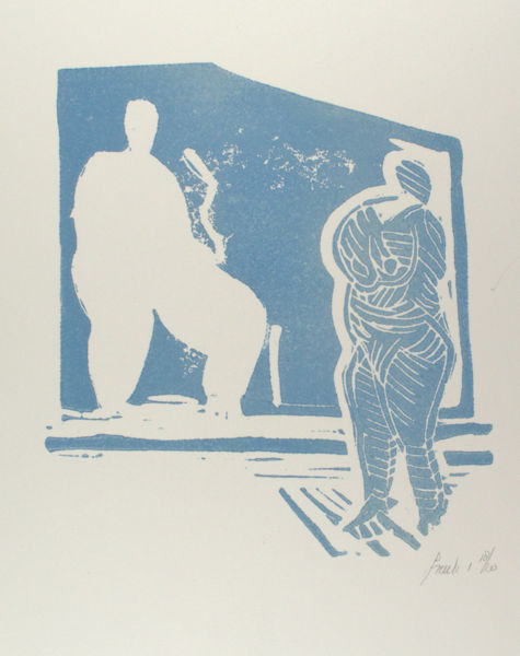 Heeswijk, Frenk van. Fantasiefiguren in blauw.