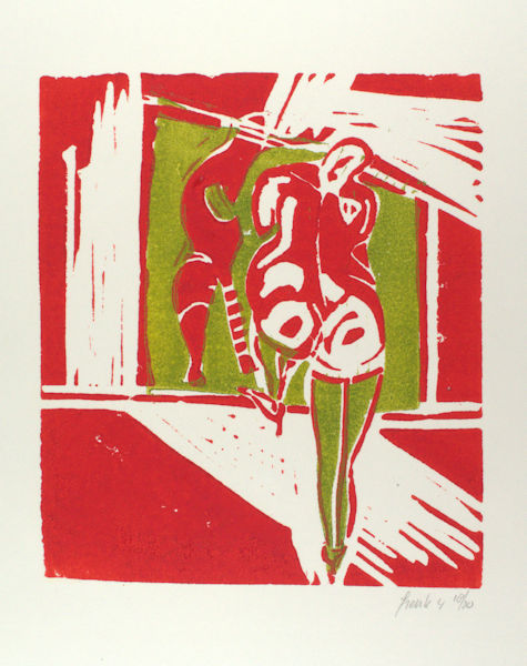 Heeswijk, Frenk van. Fantasiefiguren in rood en groen.