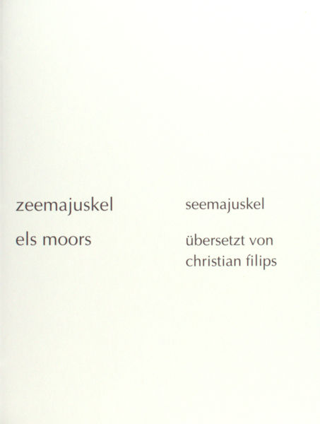 Moors, Els. Zeemajuskel / Seemajuskel.