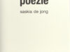 Jong, Saskia de. Poëzie