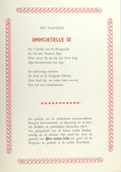 Paaltjens, Piet. Immortelle IX.