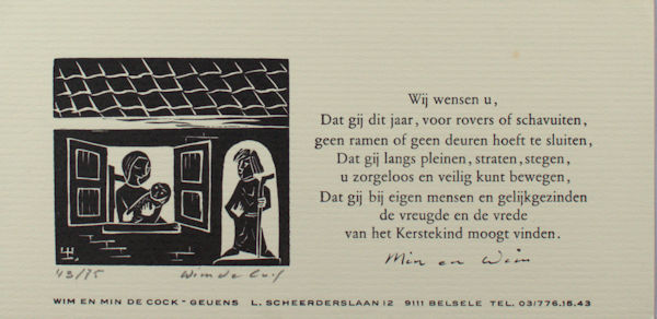 Cock, Wim de. Maria met kind.