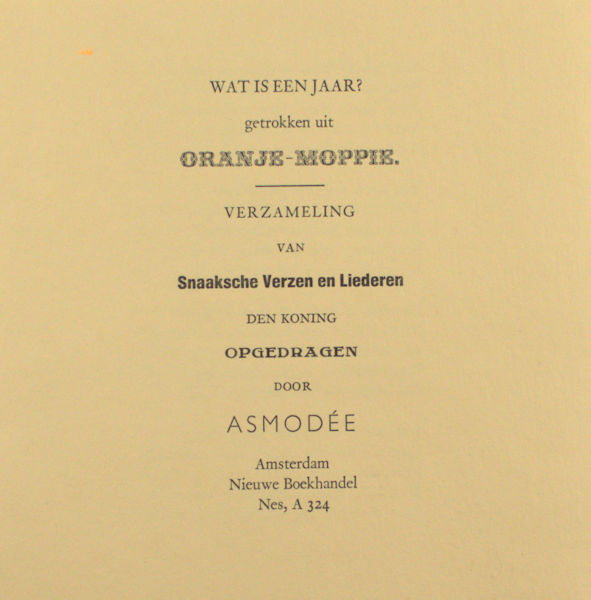 Asmodée (=Jan de Vries). Wat is een jaar?