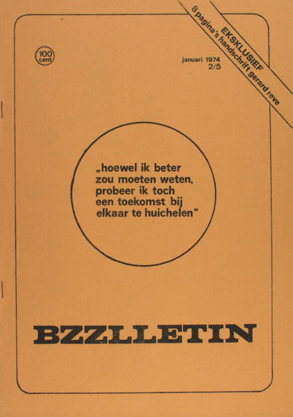 Reve, Gerard - Bzzlletin. (Eksklusief: 8 pagina's gerard reve).