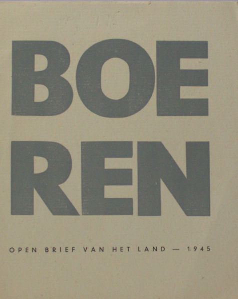 Aafjes, Bertus. Boeren. Open brief van het land.