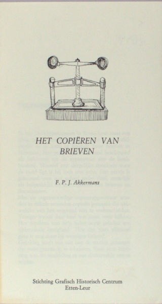 Akkermans, F.P.J. Het copiëren van brieven.