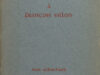 Schuchart, Max. Hommage à François Villon.