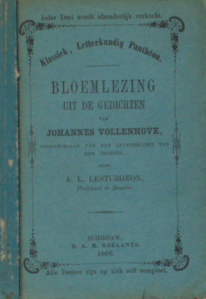 Vollenhove, Johannes. Bloemlezing uit de gedichten.