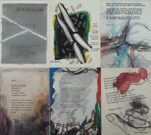 Achterberg, Gerrit e.a. 6 poëziekaarten.