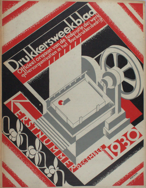 Klijn, Albert (ontwerp omslag). Drukkersweekblad Kerstnummer 1930.
