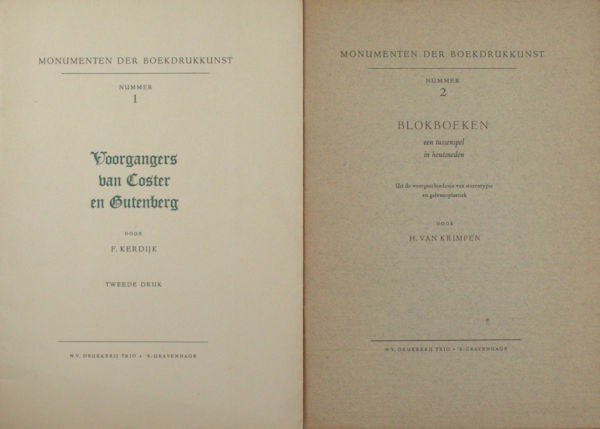 Kerdijk, F. , H. van Krimpen,, L. Ronner e.a. Munumenten der Boekdrukkunst. Nummer 1 - 6.