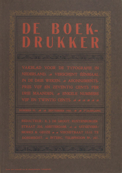 Groot, E.J. de (red.). De Boekdrukker. Vakblad voor de typografie in Nederland. 2e jaargang.