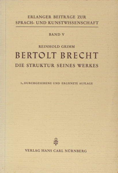 Grimm, Reinhold. Bertolt Brecht.