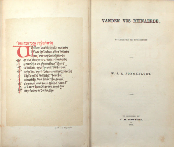 Jonckbloet, W.J.A. (ed.). Vanden Vos Reinaerde.