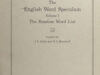 Dolby, J.L. & H.L. Resnikoff (Compiled by). The English Word Speculum.