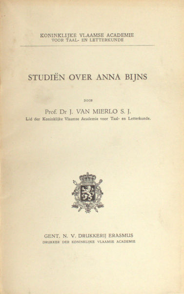 Mierlo, J. van. Studiën over Anna Bijns.